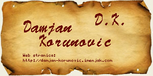 Damjan Korunović vizit kartica